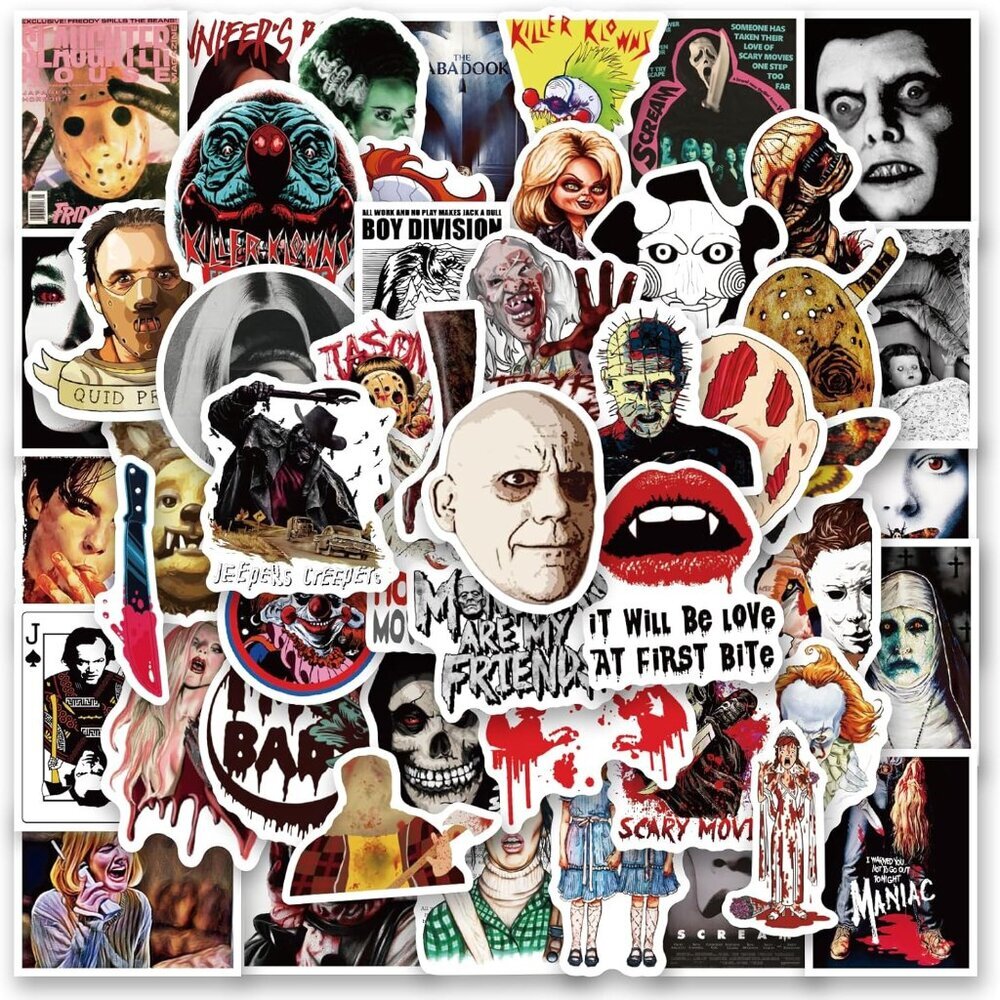 300 Pcs Horror Stickers,Horror Gifts,Horror Movie Stickers,Horror Decor,Scary Mo